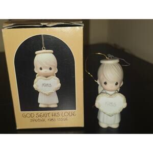 Enesco Precious Moments God Sent His Love 1985 Angel Ornament 15768